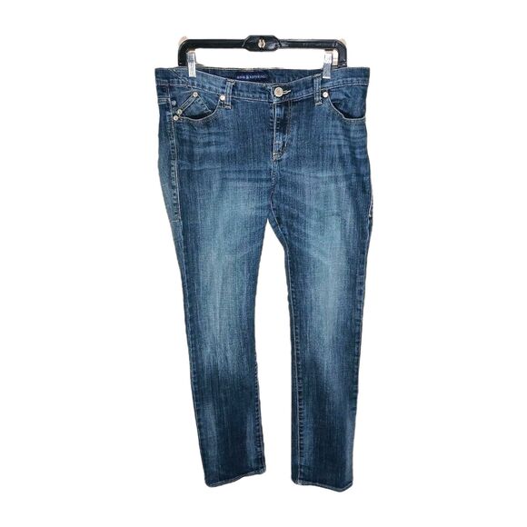 Rock & Republic Women's Dark Blue Denim Bootcut Straight Leg Jeans Sz 14 $225 - Picture 3 of 16